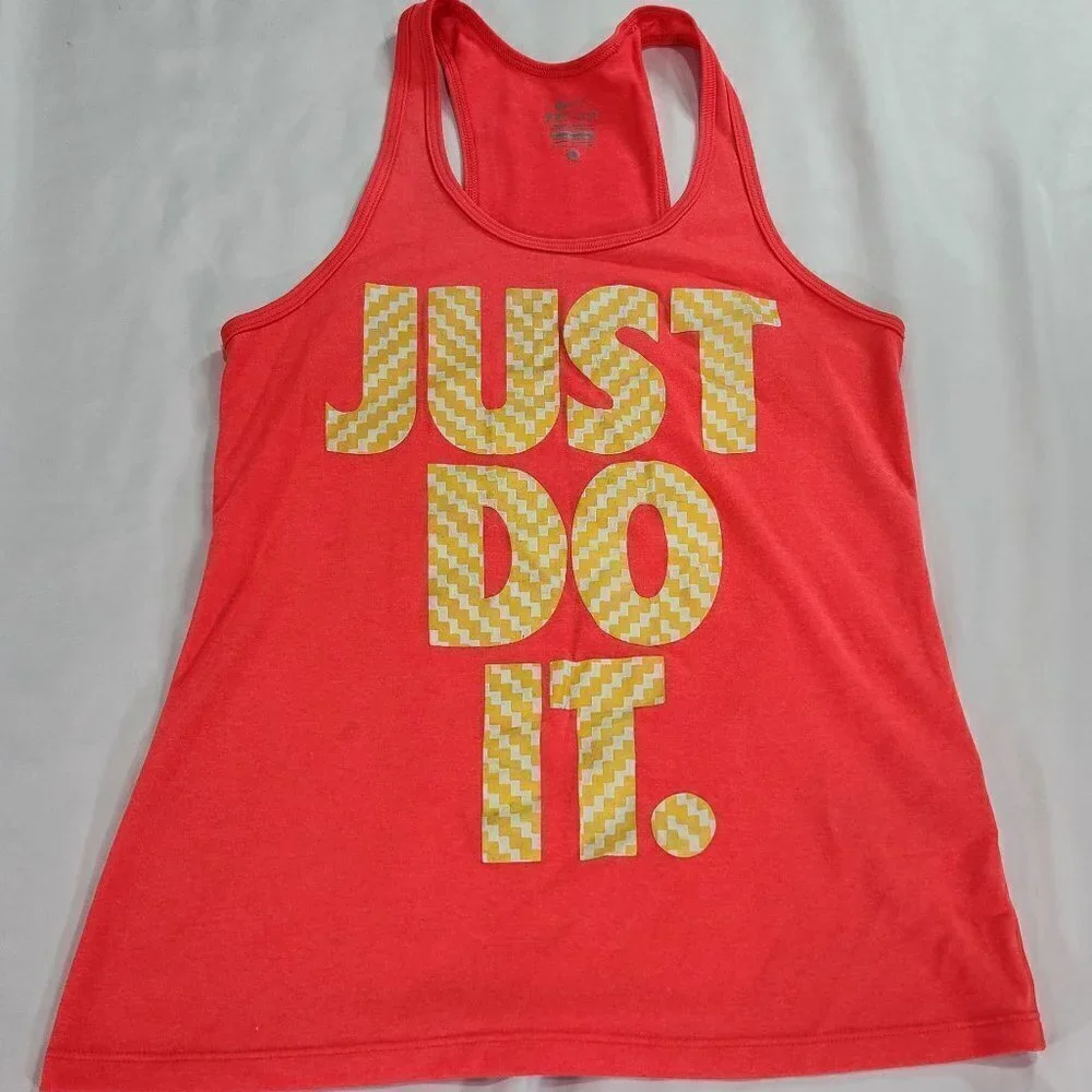 Nike Women's Small Dry Fit Just Do It Athletic Tank Hot Orange Lot N
